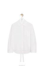 Loewe Women Trapeze shirt in cotton poplin 206XF900 White