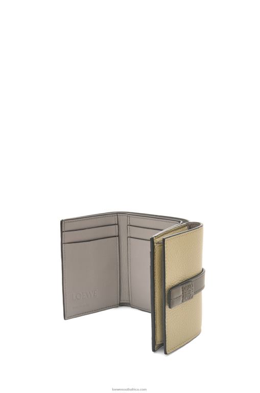 Loewe Women Trifold wallet in soft grained calfskin 206XF1209 Sage Green/Dark Khaki Green - Image 4