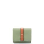 Loewe Women Trifold wallet in soft grained calfskin 206XF1223 Rosemary/Tan
