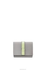 Loewe Women Trifold wallet in soft grained calfskin 206XF1250 Pearl Grey/Light Pale Green