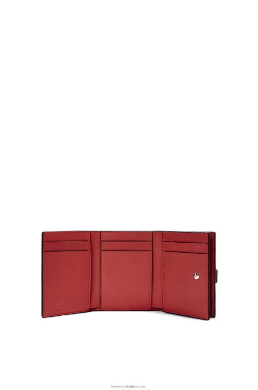 Loewe Women Trifold wallet in soft grained calfskin 206XF1254 Light Caramel/Pecan - Image 2