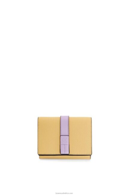 Loewe Women Trifold wallet in soft grained calfskin 206XF1266 Dark Butter/Mauve