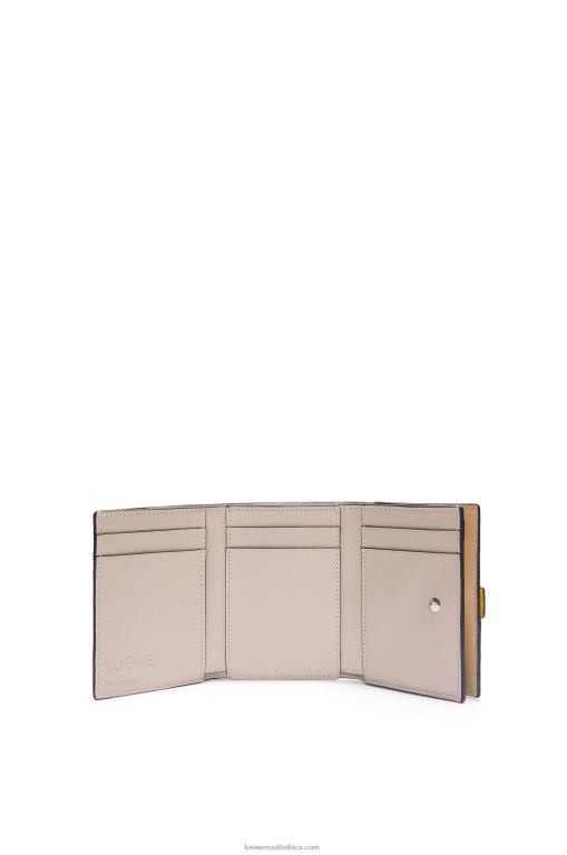 Loewe Women Trifold wallet in soft grained calfskin 206XF1284 Yellow/Clay Green - Image 2