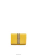 Loewe Women Trifold wallet in soft grained calfskin 206XF1284 Yellow/Clay Green