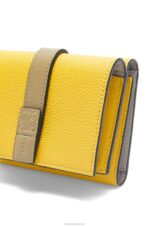 Loewe Women Trifold wallet in soft grained calfskin 206XF1284 Yellow/Clay Green - Image 6