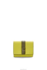 Loewe Women Trifold wallet in soft grained calfskin 206XF1311 Lime Yellow/Avocado Green
