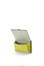Loewe Women Trifold wallet in soft grained calfskin 206XF1311 Lime Yellow/Avocado Green - Image 3