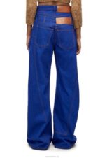 Loewe Women Trompe l'oeil jeans in denim 206XF1181 Bright Blue - Image 3