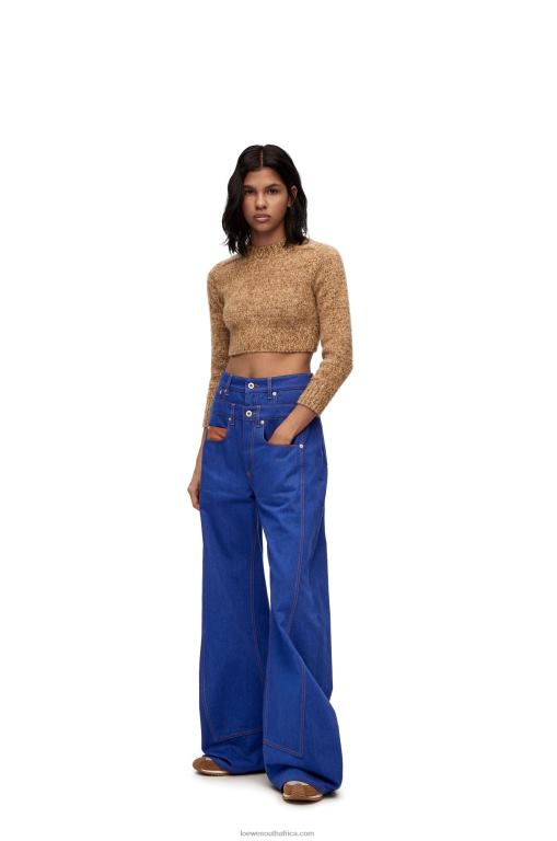 loewe_women_trompe_loeil_jeans_in_denim_206xf1181_bright_blue.jpg Loewe Women Trompe l'oeil jeans in denim 206XF1181 Bright Blue - Image 1