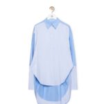 Loewe Women Trompe l'oeil shirt in cotton 206XF920 Light Blue