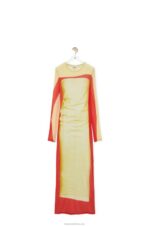 Loewe Women Tube dress in mesh 206XF1031 Yellow/Red - Image 4