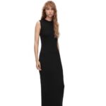 Loewe Women Tube knit dress in wool 206XF985 Black/Navy