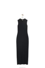 Loewe Women Tube knit dress in wool 206XF985 Black/Navy - Image 4