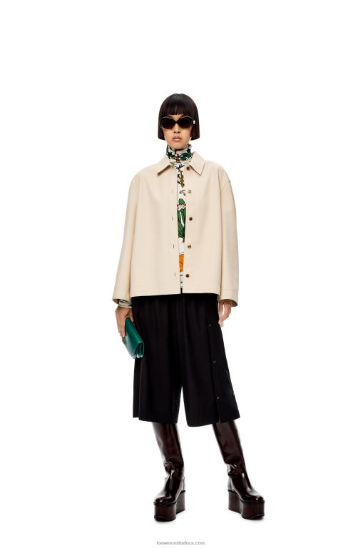 loewe_women_tunic_shirt_in_nappa_206xf938_ecru.jpg Loewe Women Tunic shirt in nappa 206XF938 Ecru - Image 1