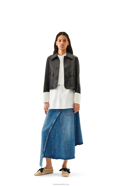 loewe_women_turn_up_jacket_in_nappa_lambskin_206xf1149_black.jpg Loewe Women Turn-up jacket in nappa lambskin 206XF1149 Black - Image 1