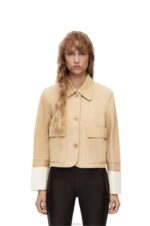 Loewe Women Turn-up jacket in suede lambskin 206XF1150 Gold - Image 2