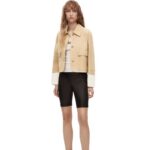 Loewe Women Turn-up jacket in suede lambskin 206XF1150 Gold