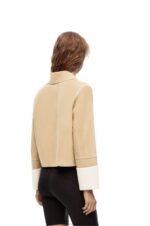 Loewe Women Turn-up jacket in suede lambskin 206XF1150 Gold - Image 3