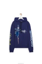 Loewe Women Turnip Head hoodie in cotton 206XF844 Navy Blue - Image 3