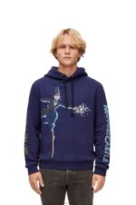Loewe Women Turnip Head hoodie in cotton 206XF844 Navy Blue - Image 4