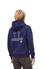 Loewe Women Turnip Head hoodie in cotton 206XF844 Navy Blue - Image 6