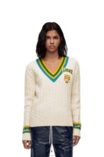Loewe Women Varsity sweater in wool 206XF964 Soft White - Image 2