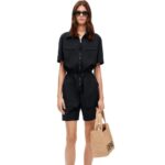 Loewe Women Workwear playsuit in cotton 206XF1104 Black
