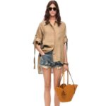 Loewe Women Workwear shirt in linen 206XF863 Taos Taupe