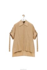 Loewe Women Workwear shirt in linen 206XF863 Taos Taupe - Image 5