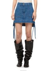 Loewe Women Workwear skirt in denim 206XF1161 Blue/Red - Image 2