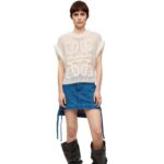 Loewe Women Workwear skirt in denim 206XF1161 Blue/Red