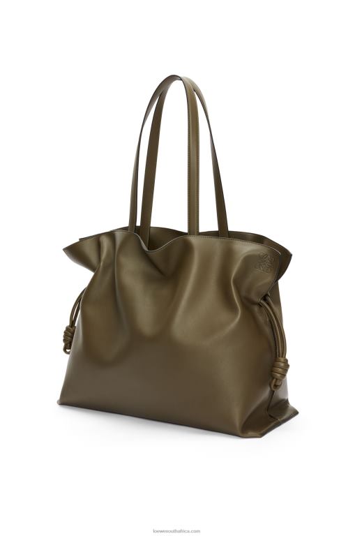 Loewe Women XL Flamenco bag in nappa calfskin 206XF360 Dark Khaki Green - Image 3