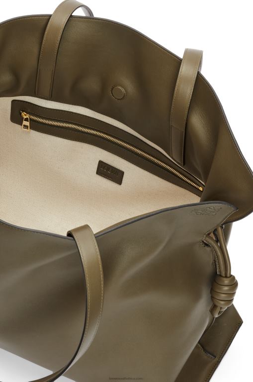 Loewe Women XL Flamenco bag in nappa calfskin 206XF360 Dark Khaki Green - Image 5