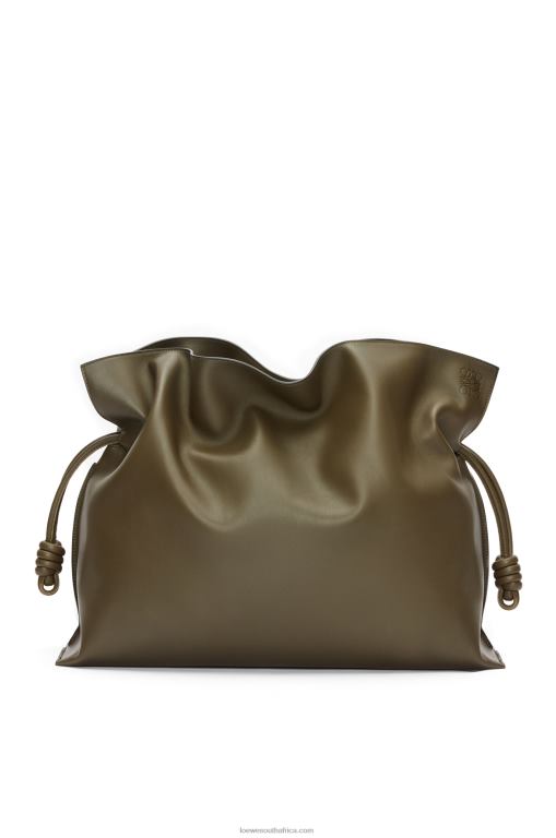 loewe_women_xl_flamenco_bag_in_nappa_calfskin_206xf360_dark_khaki_green.jpg Loewe Women XL Flamenco bag in nappa calfskin 206XF360 Dark Khaki Green - Image 1