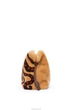 Loewe Women XL Flamenco clutch in shearling 206XF466 Beige/Chocolate - Image 4